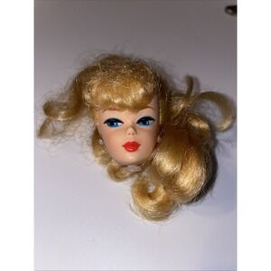 Vintage Mattel Blond Hair Blue Eyes Barbie Doll HEAD ONLY 1958 Blue Makeup